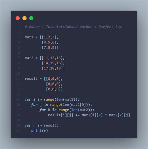 3 matrix multiplication python.